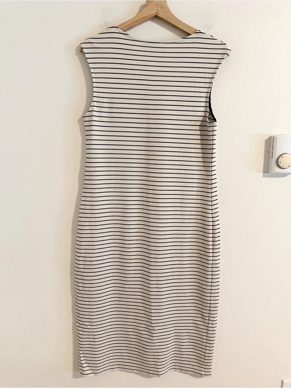 Hatch The Janelle Maternity Dress Women's Medium Striped Bodycon Ivory Black